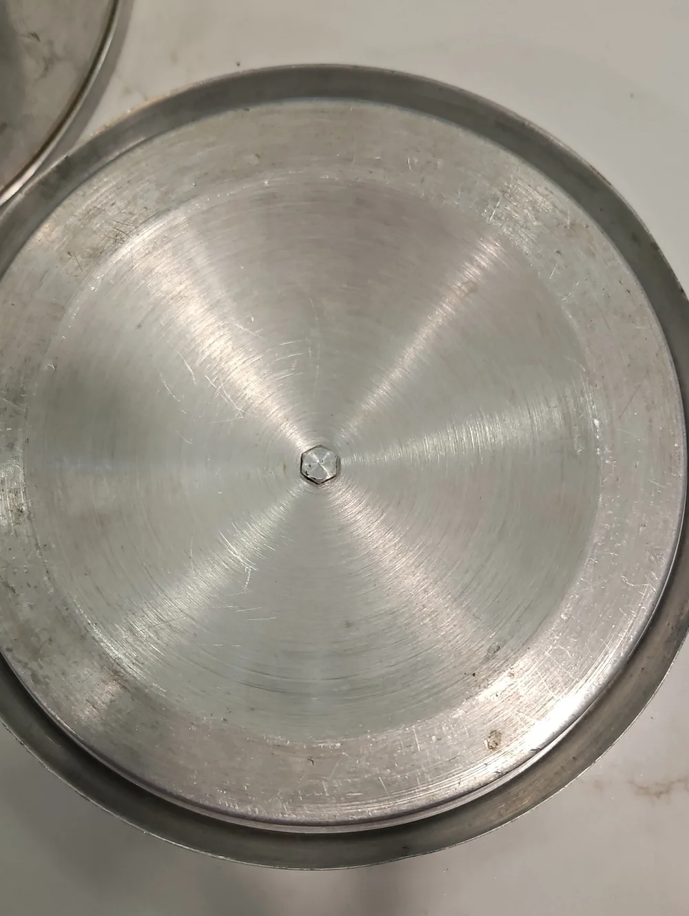 Vintage Kromex 1950s MCM Spun Aluminum Ice Bucket Acrylic Handle Retro Barware